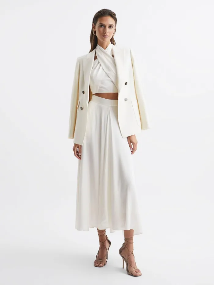 Women Ruby Occasion Maxi Skirt Ivory Reiss Skirts