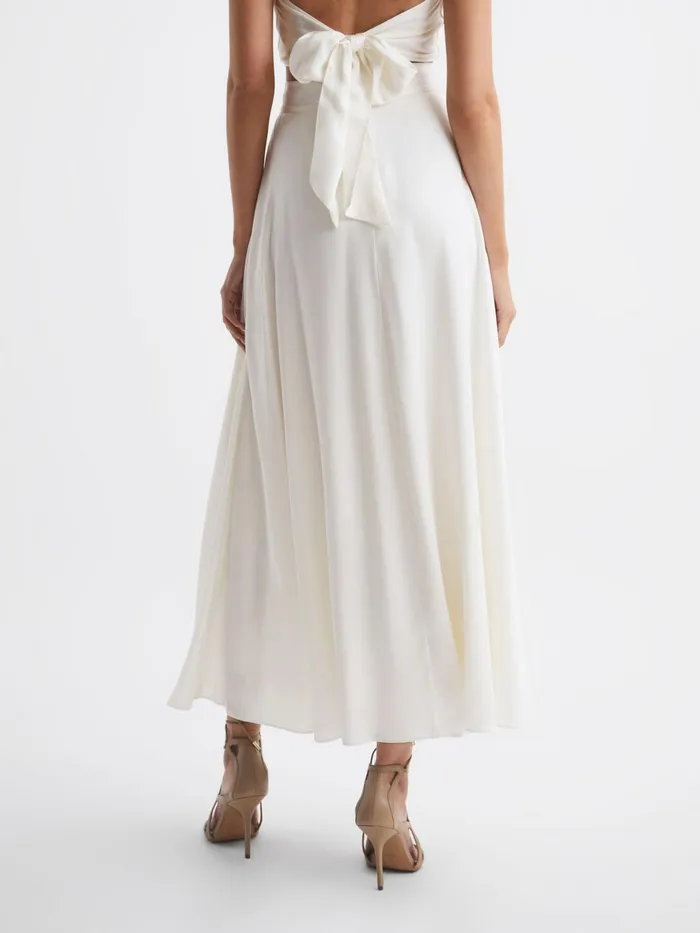 Women Ruby Occasion Maxi Skirt Ivory Reiss Skirts
