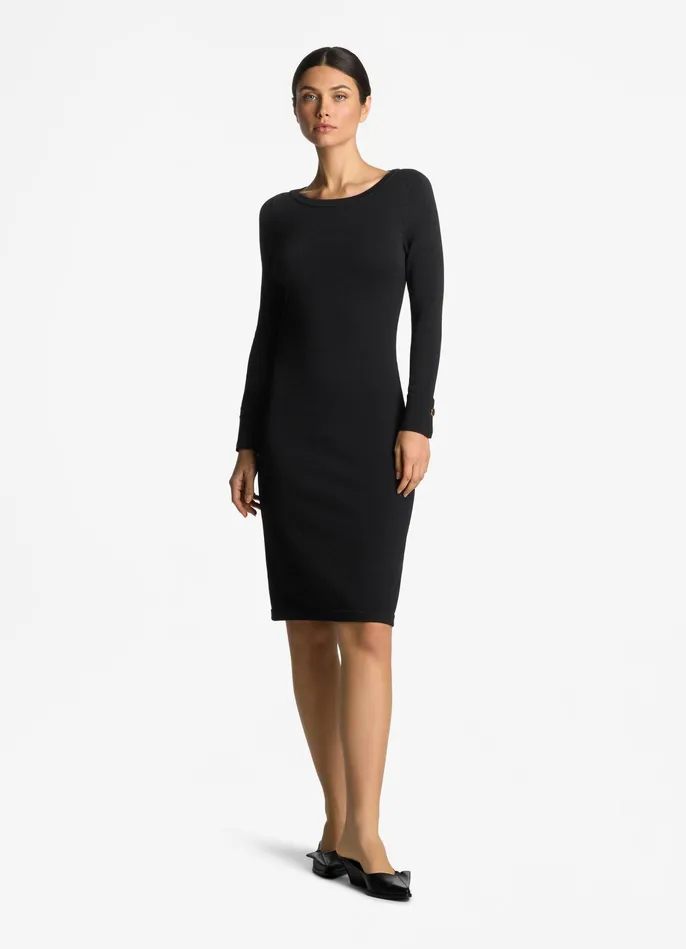 Women Santiago Knit Bateau Dress Black St John Workwear Dresses Women Santiago Knit Bateau Dress Black St John Workwear Dresses