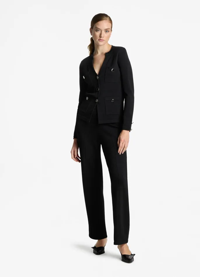Women Santiago Knit Button Jacket Black St John Jackets and Coats Women Santiago Knit Button Jacket Black St John Jackets and Coats