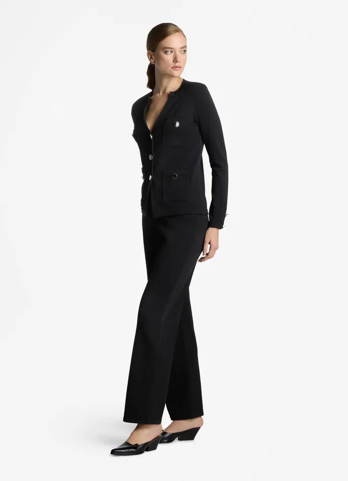 Women Santiago Knit Button Jacket Black St John Jackets and Coats Women Santiago Knit Button Jacket Black St John Jackets and Coats