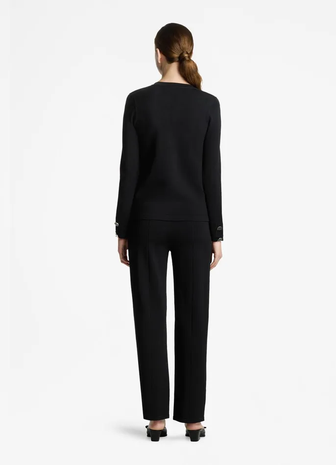 Women Santiago Knit Button Jacket Black St John Jackets and Coats Women Santiago Knit Button Jacket Black St John Jackets and Coats