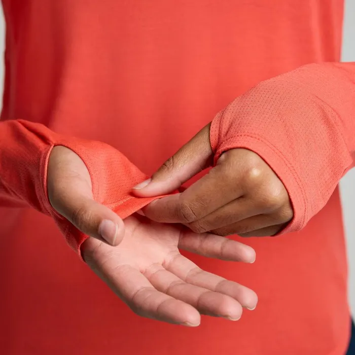 Women Saucony Tops Stopwatch Long Sleeve Cayenne Heather