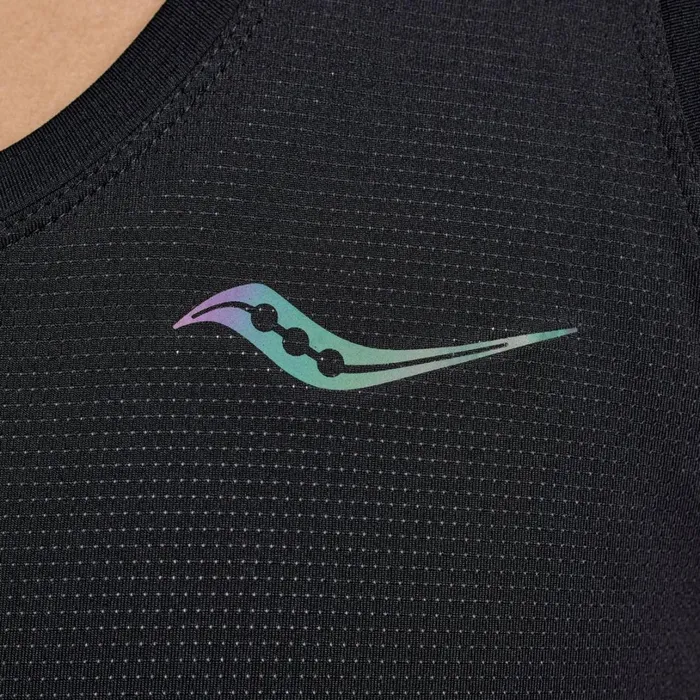 Women Saucony Tops Stopwatch Singlet Black