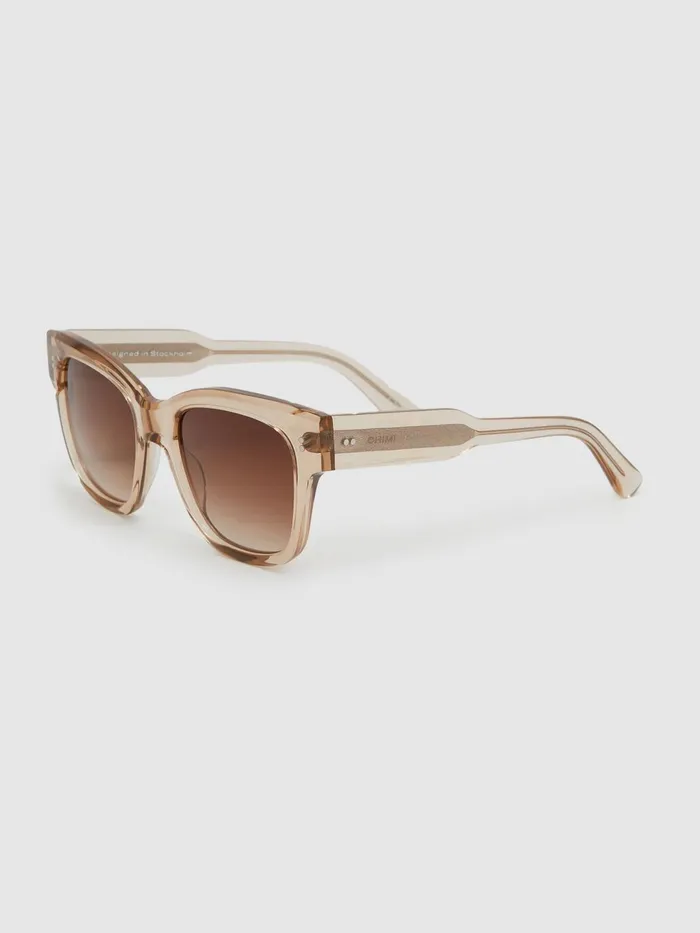 Women Seven Chimi Large Frame Acetate Sunglasses Ecru Reiss Sunglasses