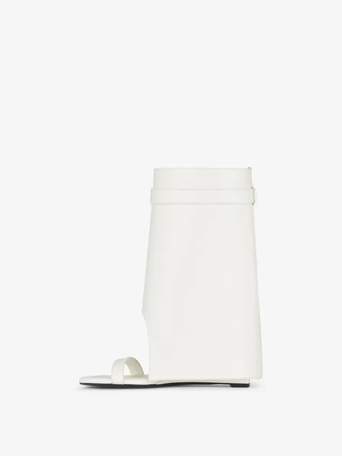 Women Shark Lock Givenchy Shark Lock Sandal Boots In Leather Ivory