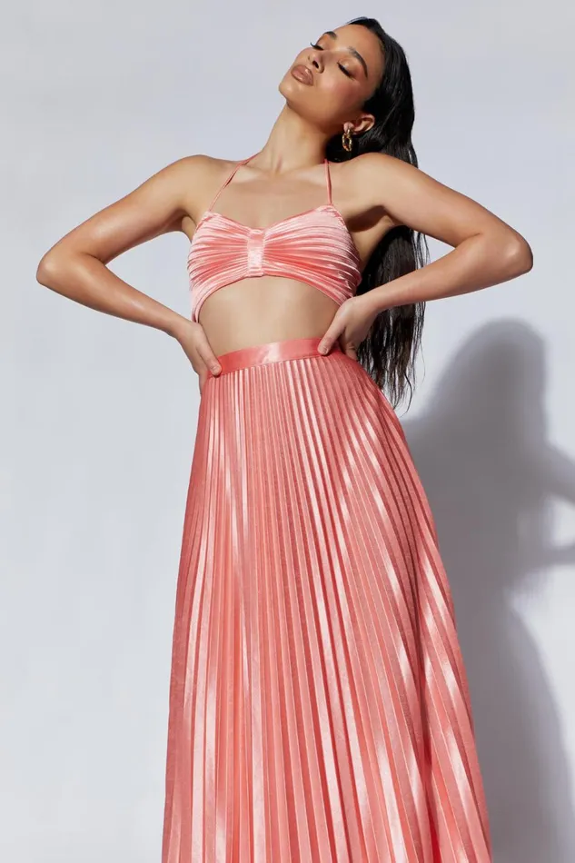 Women Shirin Pleated Halter Top 8211 Rosewater Rosewater Meshki Crop Tops Women Shirin Pleated Halter Top 8211 Rosewater Rosewater Meshki Crop Tops