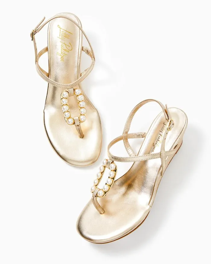 Women Shoes Lilly Pulitzer Good As Gold Pearl Wedge Gold Metallic Women Shoes Lilly Pulitzer Good As Gold Pearl Wedge Gold Metallic