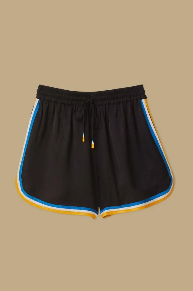 Women Shorts Farm Rio Black With Stripes Shorts
