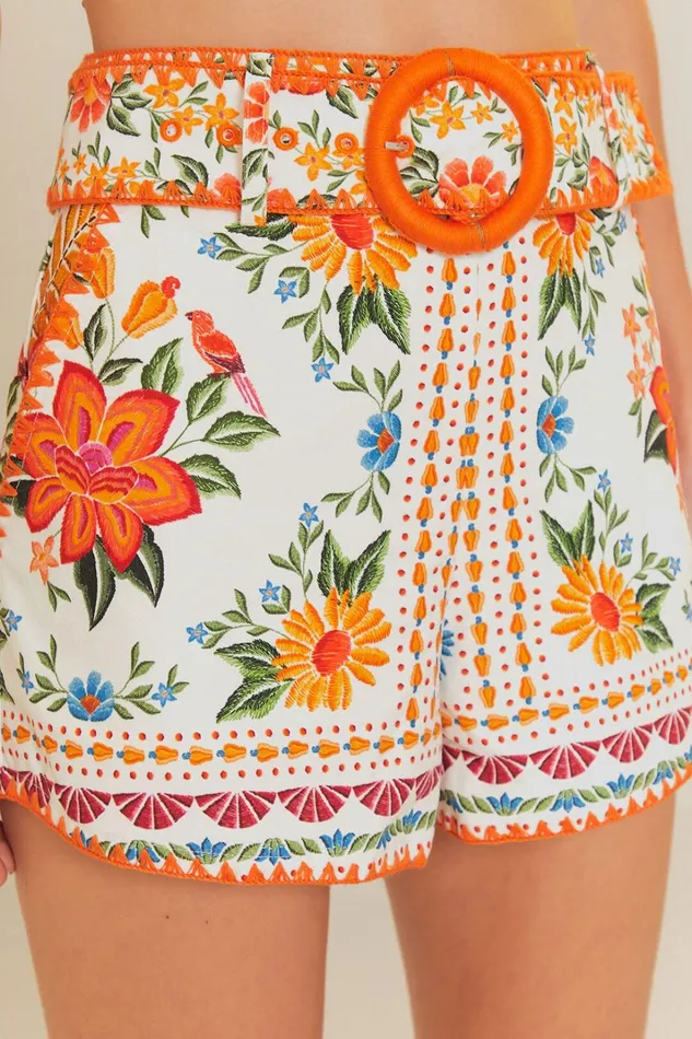 Women Shorts Farm Rio Bloom Garden EuroflaxPremium Linen Shorts