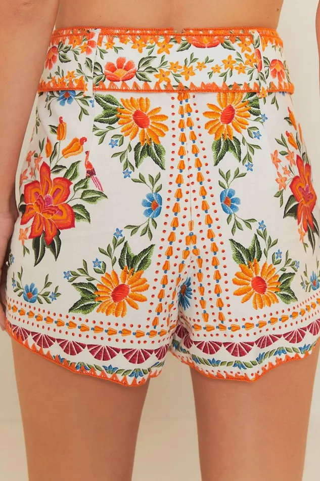 Women Shorts Farm Rio Bloom Garden EuroflaxPremium Linen Shorts