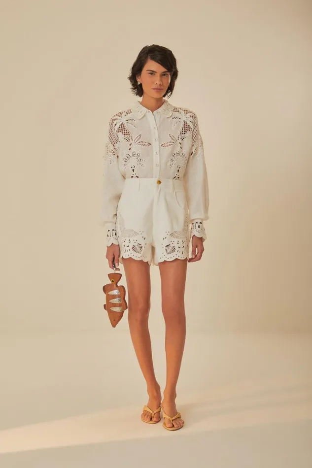Women Shorts Farm Rio Richelieu Embroidered Shorts