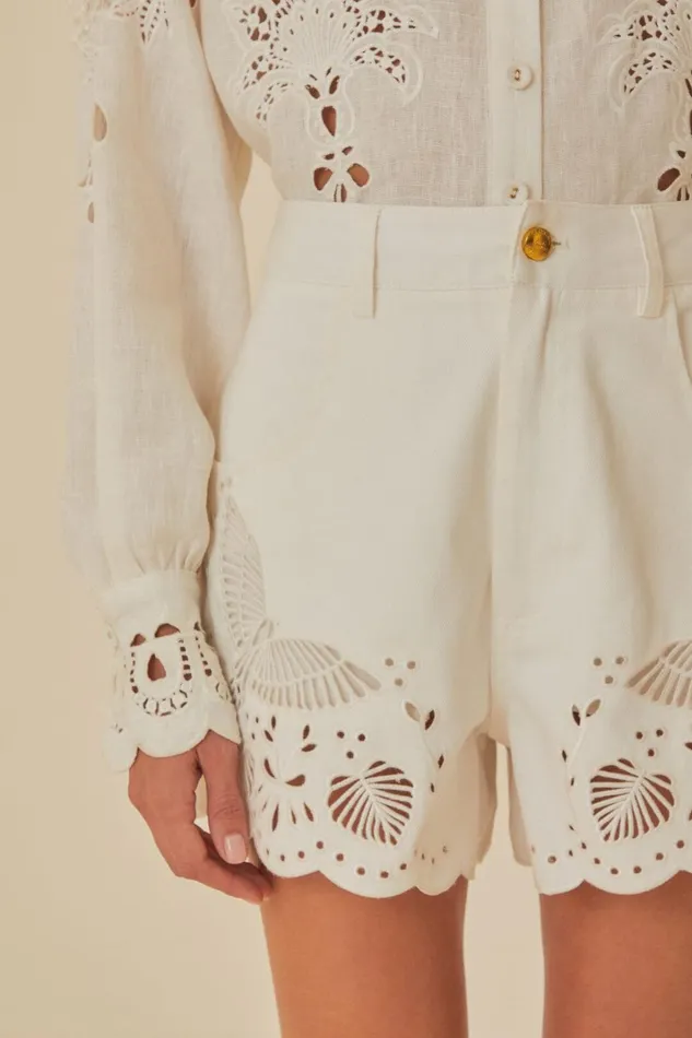 Women Shorts Farm Rio Richelieu Embroidered Shorts