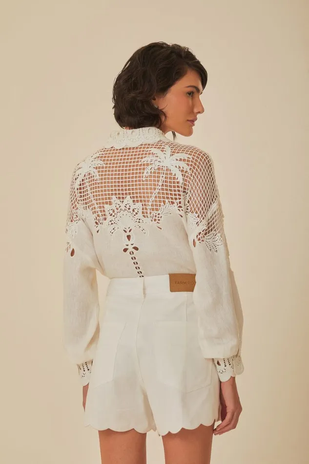 Women Shorts Farm Rio Richelieu Embroidered Shorts