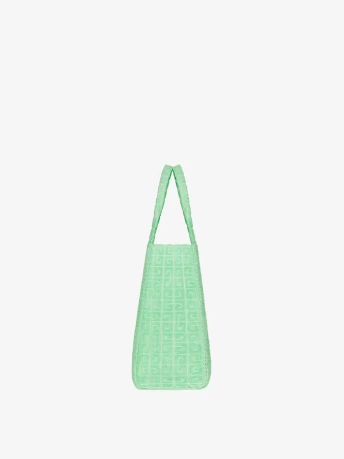Women Shoulder Bags Givenchy Medium GTote Bag In 4G Cotton Towelling Aqua Green