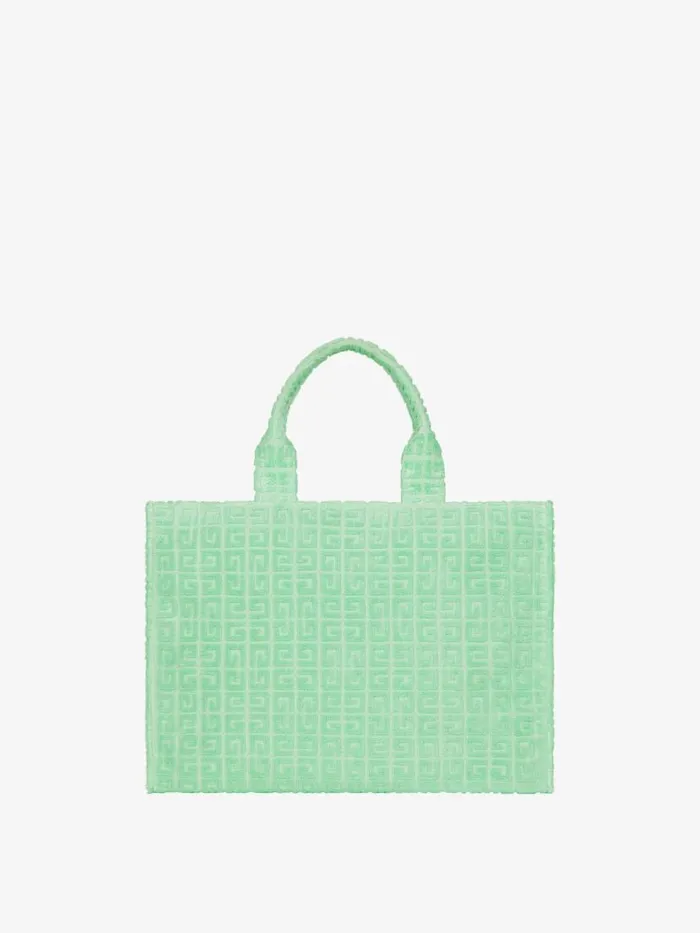 Women Shoulder Bags Givenchy Medium GTote Bag In 4G Cotton Towelling Aqua Green