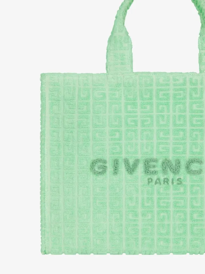 Women Shoulder Bags Givenchy Medium GTote Bag In 4G Cotton Towelling Aqua Green