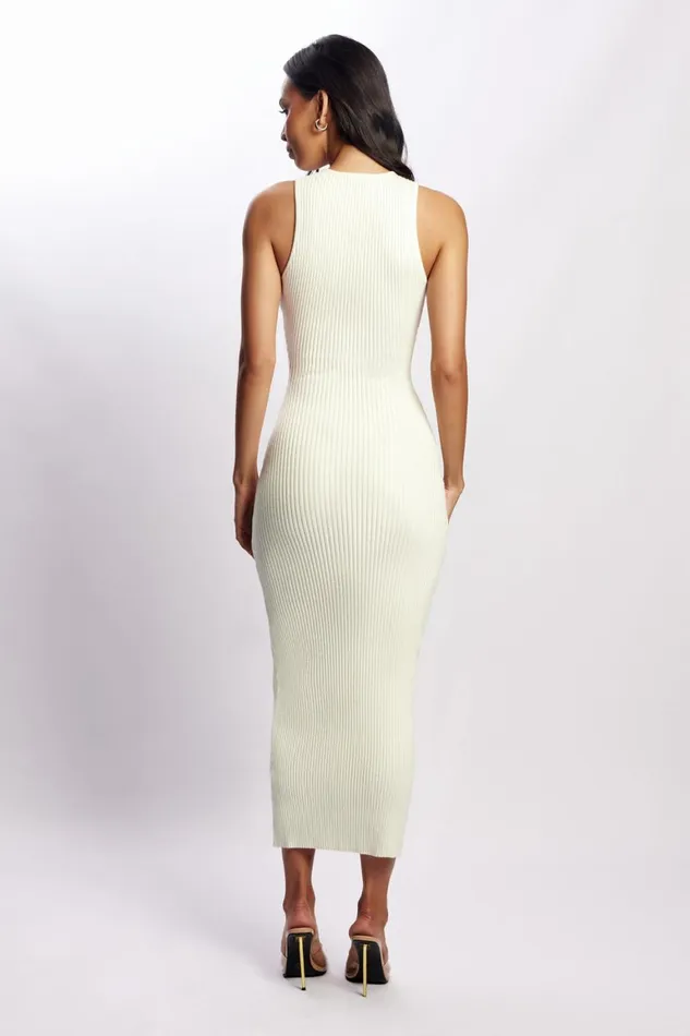 Women Sienna Knit Midi Dress 8211 White White Meshki Midi Dresses