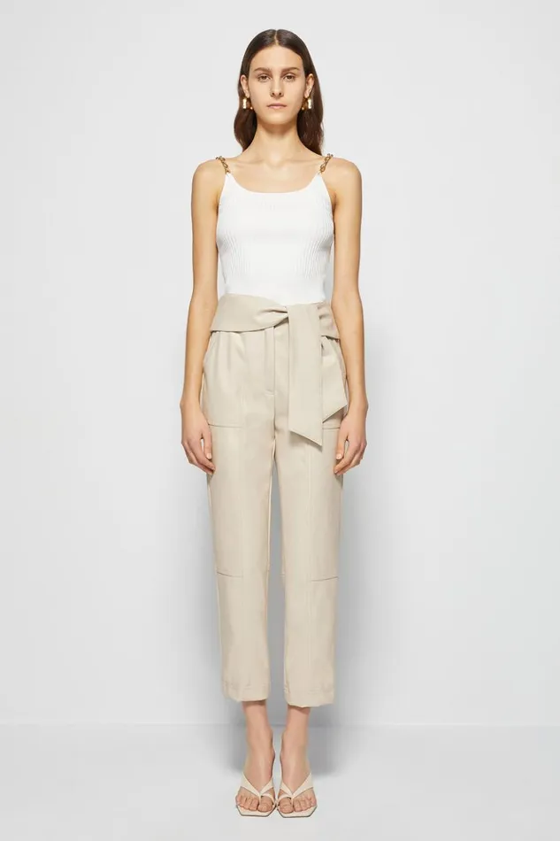 Women Signature Tessa Pant Egret Jonathan Simkhai Pants and Bottoms