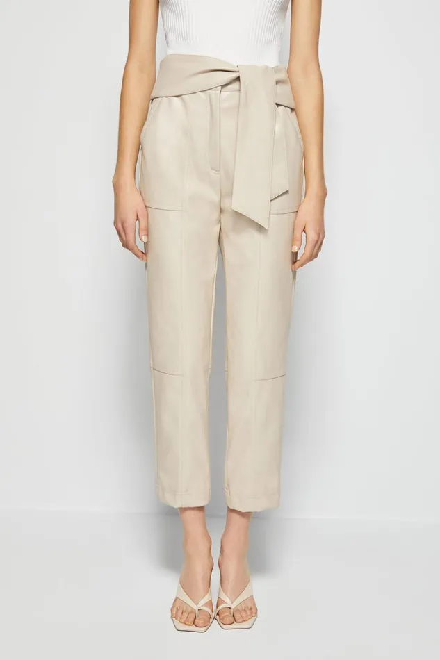 Women Signature Tessa Pant Egret Jonathan Simkhai Pants and Bottoms