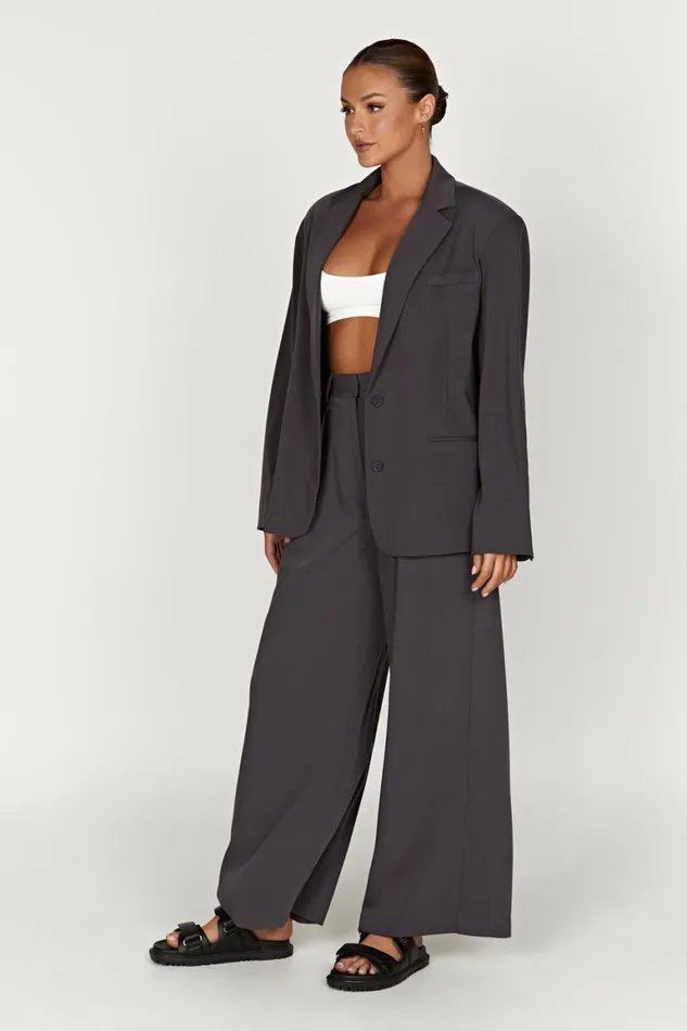 Women Simone Oversized Blazer 8211 Charcoal Charcoal Meshki Blazers