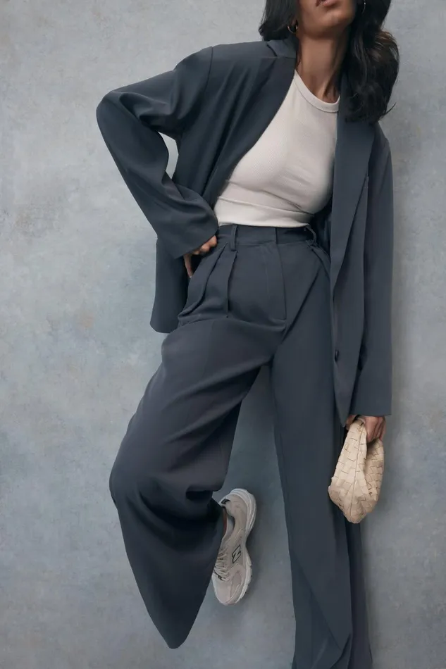 Women Simone Oversized Blazer 8211 Charcoal Charcoal Meshki Blazers
