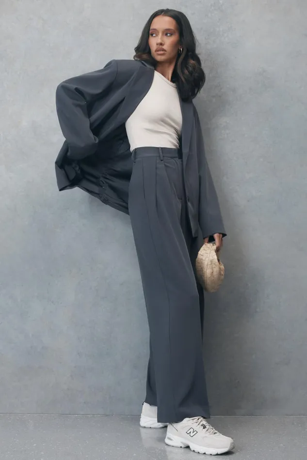 Women Simone Oversized Blazer 8211 Charcoal Charcoal Meshki Blazers