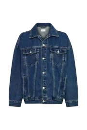 Women Sion Oversized Denim Jacket 8211 Dark Blue Darkblue Meshki Denim