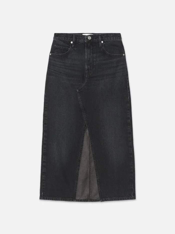 Women Skirts and Shorts FRAME The Midaxi Skirt Angled Seam 8212 Inkwell