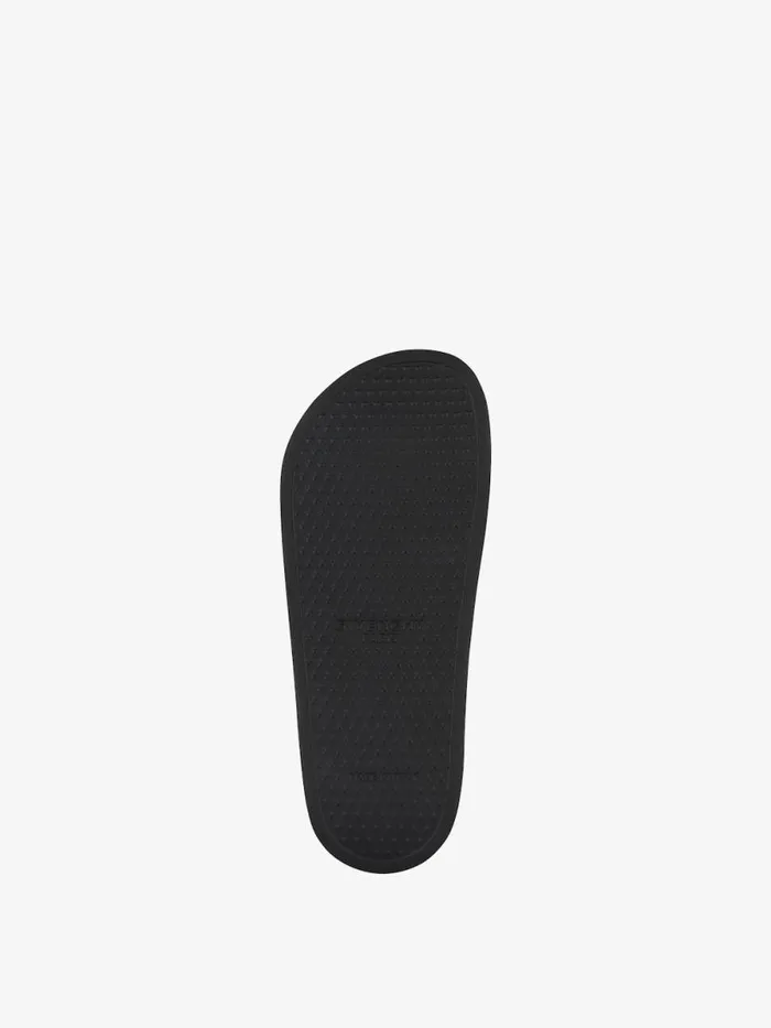 Women Slides and Sandals Givenchy Slide Flat Sandals In Rubber Black