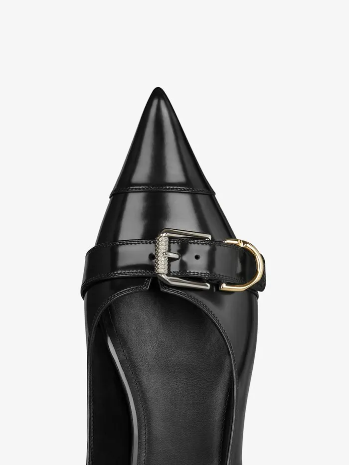 Women Slides and Sandals Givenchy Voyou Flat Slingbacks In Leather Black Women Slides and Sandals Givenchy Voyou Flat Slingbacks In Leather Black