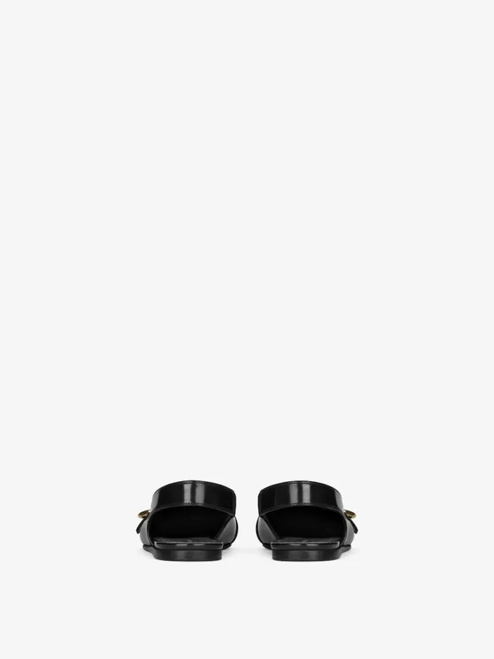 Women Slides and Sandals Givenchy Voyou Flat Slingbacks In Leather Black Women Slides and Sandals Givenchy Voyou Flat Slingbacks In Leather Black