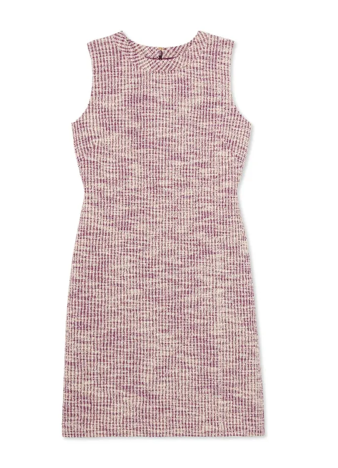 Women Slub Moulin Knit Dress Amethystecru Multi St John Knitwear