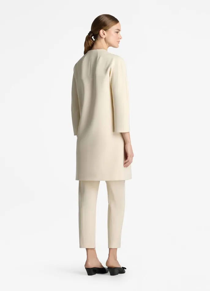 Women Stretch Crepe Zip Jacket Ecru St John Jackets and Coats Women Stretch Crepe Zip Jacket Ecru St John Jackets and Coats