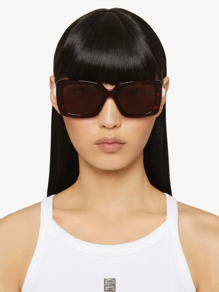 Women Sunglasses Givenchy 4G Pearl Sunglasses In Acetate With Crystals Dark Havanna Women Sunglasses Givenchy 4G Pearl Sunglasses In Acetate With Crystals Dark Havanna