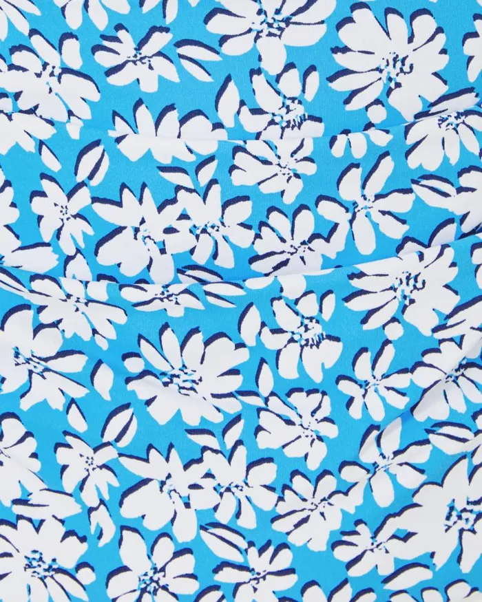 Women Swim Lilly Pulitzer Criston Tankini Top Lunar Blue Palm Beach Petals