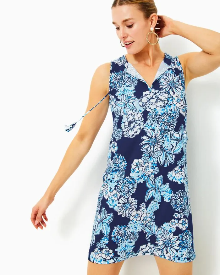 Women Swim Lilly Pulitzer Johana CoverUp Low Tide Navy Bouquet All Day