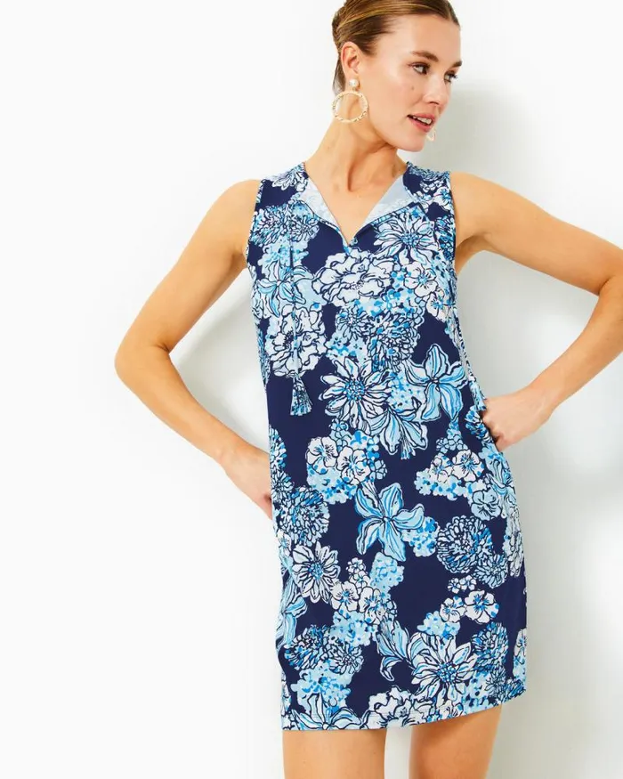 Women Swim Lilly Pulitzer Johana CoverUp Low Tide Navy Bouquet All Day