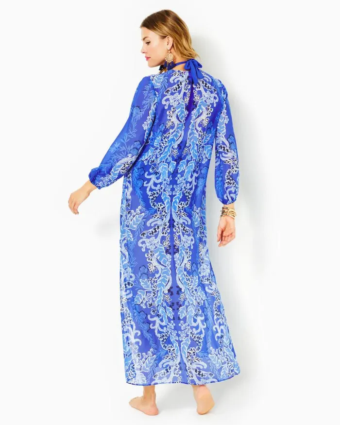 Women Swim Lilly Pulitzer Keir Maxi CoverUp Alba Blue Baja Cove Engineered Coverup Women Swim Lilly Pulitzer Keir Maxi CoverUp Alba Blue Baja Cove Engineered Coverup