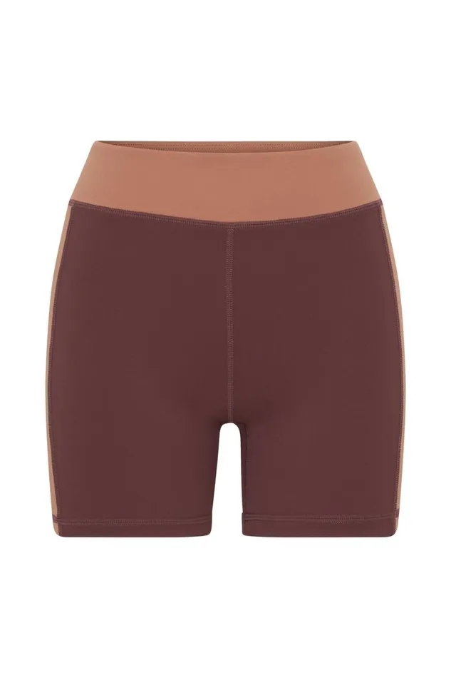 Women Taleah Two Tone Shorts 8211 MahoganyTan Mahoganytan Meshki Activewear Bottoms Women Taleah Two Tone Shorts 8211 MahoganyTan Mahoganytan Meshki Activewear Bottoms