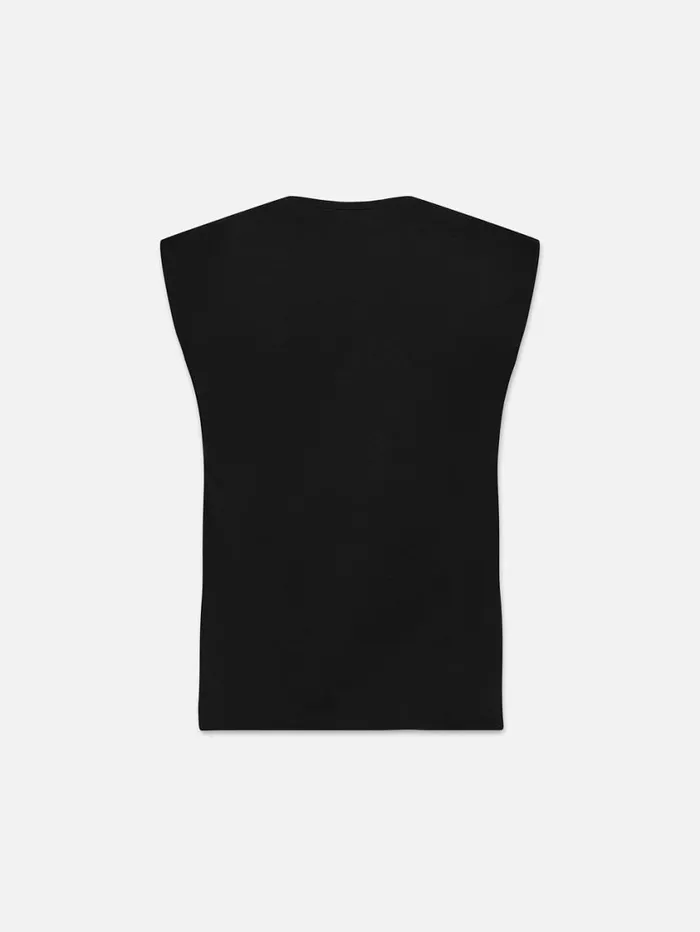 Women Tanks and Tees FRAME Le Mid Rise Muscle Tee 8212 Noir Women Tanks and Tees FRAME Le Mid Rise Muscle Tee 8212 Noir