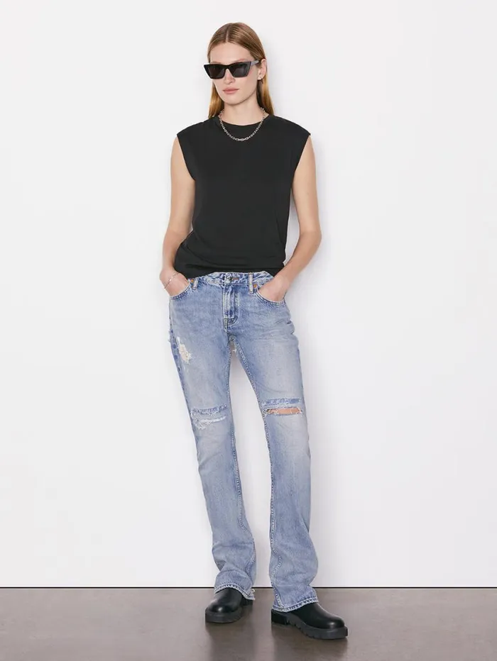 Women Tanks and Tees FRAME Le Mid Rise Muscle Tee 8212 Noir Women Tanks and Tees FRAME Le Mid Rise Muscle Tee 8212 Noir