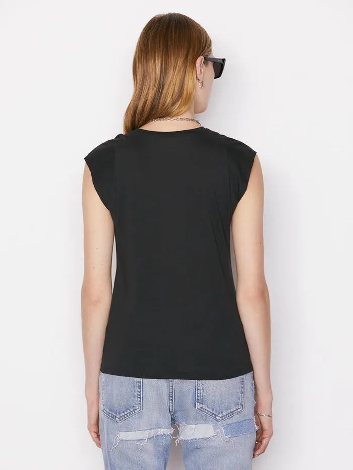 Women Tanks and Tees FRAME Le Mid Rise Muscle Tee 8212 Noir Women Tanks and Tees FRAME Le Mid Rise Muscle Tee 8212 Noir