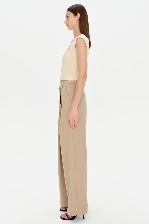 Women Tayler Trouser Camel Melange Jonathan Simkhai Pants and Bottoms