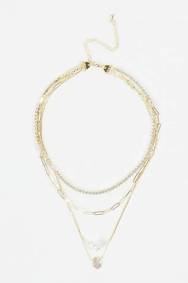 Women Teardrop Pendant Layered Necklace Jewelry Altar8217d State