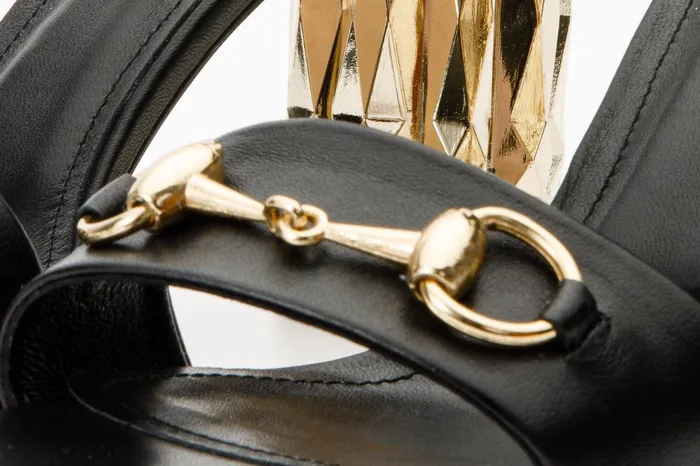 Women The Avlonya Block Heel Black Leather Ankle Strap Sandal Vinci Leather Sandals