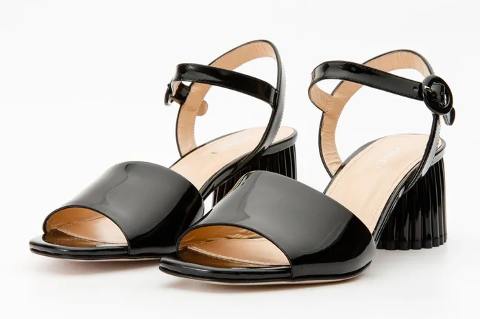 Women The Bamba Black Patent Leather Sandal Vinci Leather Sandals