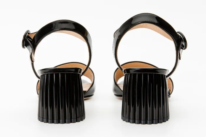 Women The Bamba Black Patent Leather Sandal Vinci Leather Sandals