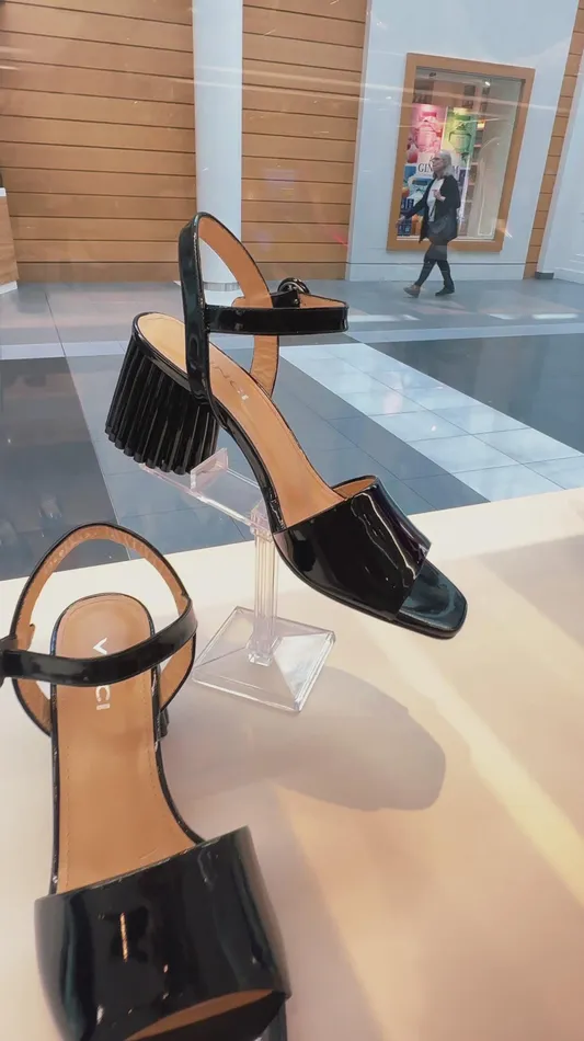 Women The Bamba Black Patent Leather Sandal Vinci Leather Sandals