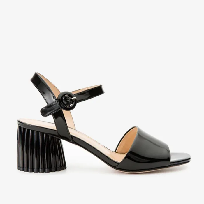 Women The Bamba Black Patent Leather Sandal Vinci Leather Sandals